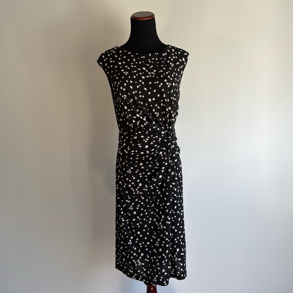 Kenneth Cole New York Sleeveless Polka-Dot Jersey Dress